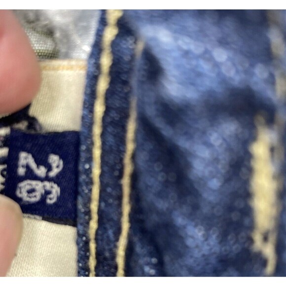 Miss Me Jeans Women Size 26 JP4408 Blue Distressed Pants Pockets Low Rise Denim - Picture 10 of 16